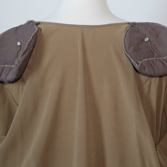 GIORGIO ARMANI MADE IN ITALY Silk Blouse Long Sleeve Back Button Shoulder Pad 40 - Picture 5 of 7